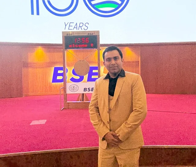 Chirag Arora at the BSE, marking 150 years, Mumbai